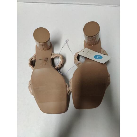 Braided Heels Sandals Women's brown A New Day Tiana Mule Color Beige - Size 7.5 - Picture 8 of 16